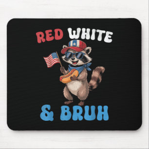 Funny American Flag 4th Of July Patriotic Red Whit Mouse Pad