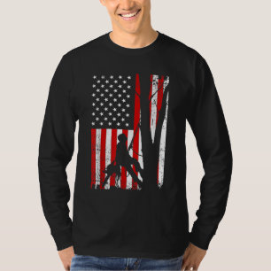 Funny American Flag Arborist Gift For Men Cool Tre T-Shirt