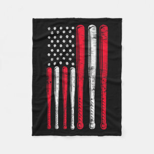 Funny American Flag Baseball Team Premium T Shirt Fleece Blanket