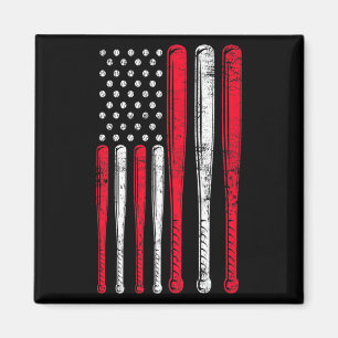Funny American Flag Baseball Team Premium T Shirt  Magnet