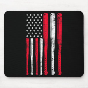 Funny American Flag Baseball Team Premium T Shirt Mouse Pad