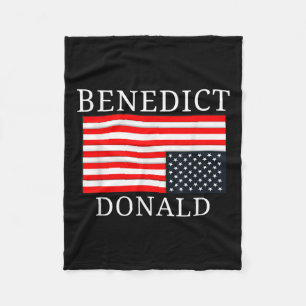 Funny American Flag Benedict Donald Anti Trump  Fleece Blanket