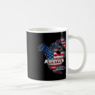 Funny American Flag Canada Greenland Gulf Map  Coffee Mug