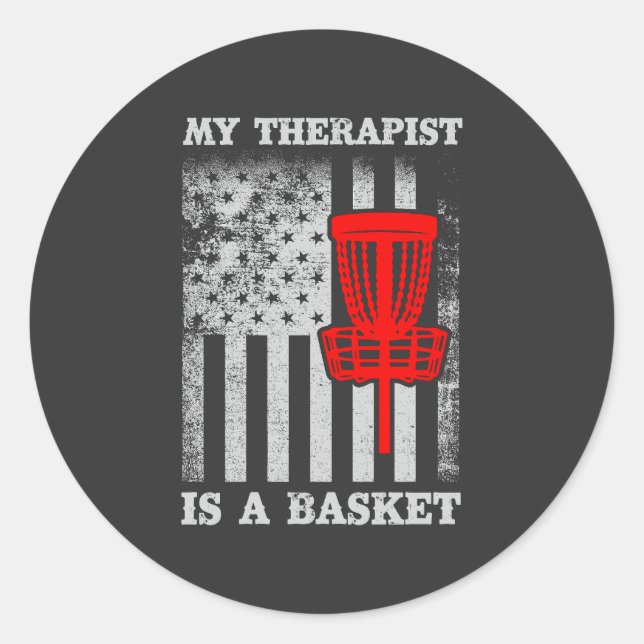 Funny American Flag Ultimate Frisbee Quote Classic Round Sticker (Front)