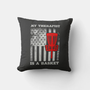 Funny American Flag Ultimate Frisbee Quote Throw Pillow