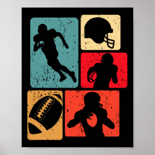Funny American Football Player Field Game Enthusia Poster