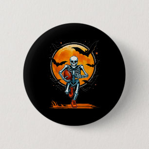 Funny American Football Skeleton Player Halloween  2 Inch Round Button