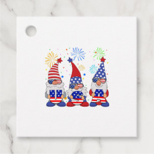 Funny American Gnomes Sunglasses Patriotic USA th  Favour Tags