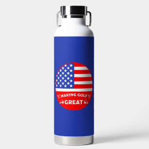 Funny American Golf Player Water Bottle