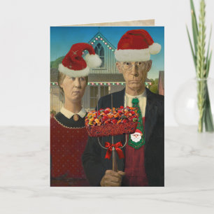 Funny American Gothic Holiday Fruitcake Advice Card