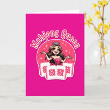Funny American Mahjong Queen Pink Crown Design