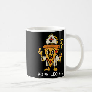 Funny American Pope Leo Xiv Pizza Slice Cartoon Ca Coffee Mug