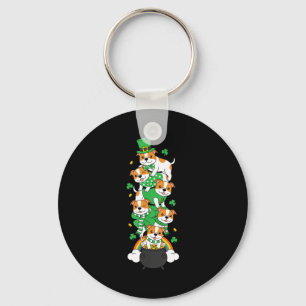 Funny american staffordshire terrier st patricks keychain