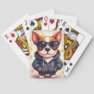 Funny American Staffordshire Terrier Sunglasses  Playing Cards