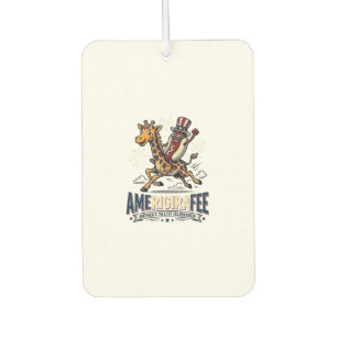 Funny Amerigiraffee Patriotic Giraffe Hot Dog Shir Air Freshener