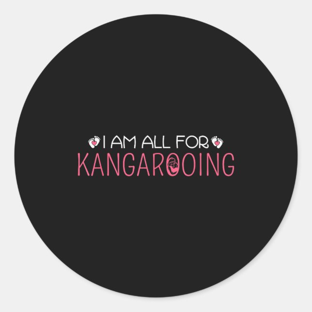 Funny &amp; Cute I Am All For Kangarooing - Nicu N Classic Round Sticker (Front)