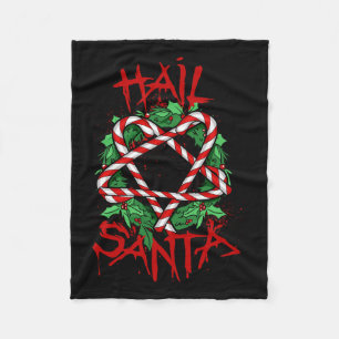 Funny &amp; Unique Hail Santa Candy Cane Christmas Fleece Blanket