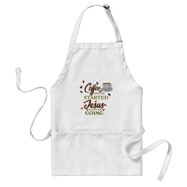 Funny Amusing, Coffee Jesus Quote Standard Apron (Front)