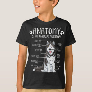 Funny Anatomy Alaskan Malamute Dog Lover T-Shirt