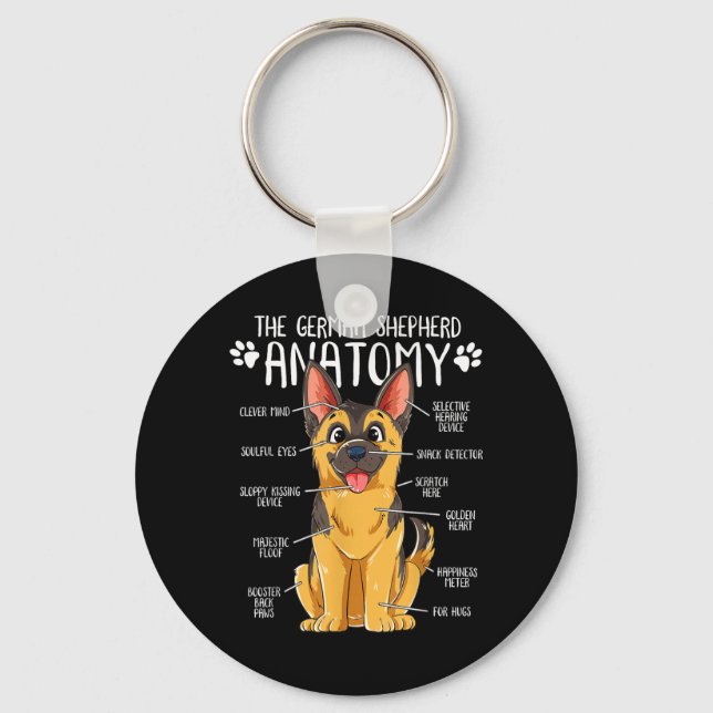 Funny Anatomy German Shepherd Dog Owner Keychain (Front)