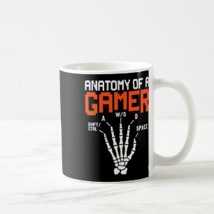 Funny Anatomy Of A Gamer Skeleton Hand Gaming Coffee Mug