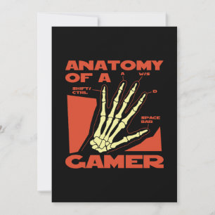Funny Anatomy Of A Gamer Thank You Card
