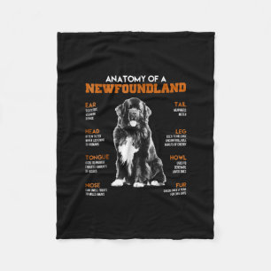 Funny Anatomy Of A Newfoundland Dogs Fleece Blanket