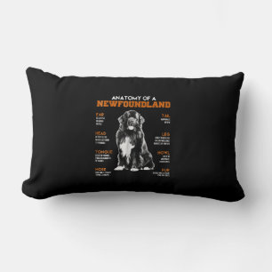 Funny Anatomy Of A Newfoundland Dogs Lumbar Pillow