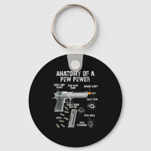 Funny Anatomy Of A Pew Pewer - Ammo Gun - Amendmen Keychain