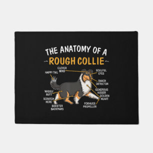 Funny Anatomy Of A Rough Collie For Dog Lovers Doormat