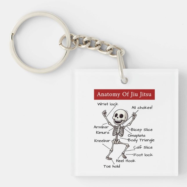 Funny Anatomy Of Jiu Jitsu Submissions Technique Keychain (Front)