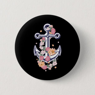 Funny Anchor Design For Women Girls Anker Ship Lov 2 Inch Round Button