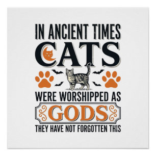 Funny Ancient Cats Worshipped As Gods Vintage Shir Poster