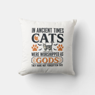 Funny Ancient Cats Worshipped As Gods Vintage Shir Throw Pillow