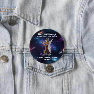 Funny Ancient UFO Annunaki Alien 3 Inch Round Button