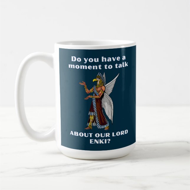 Funny Ancient UFO Annunaki Alien Coffee Mug (Left)
