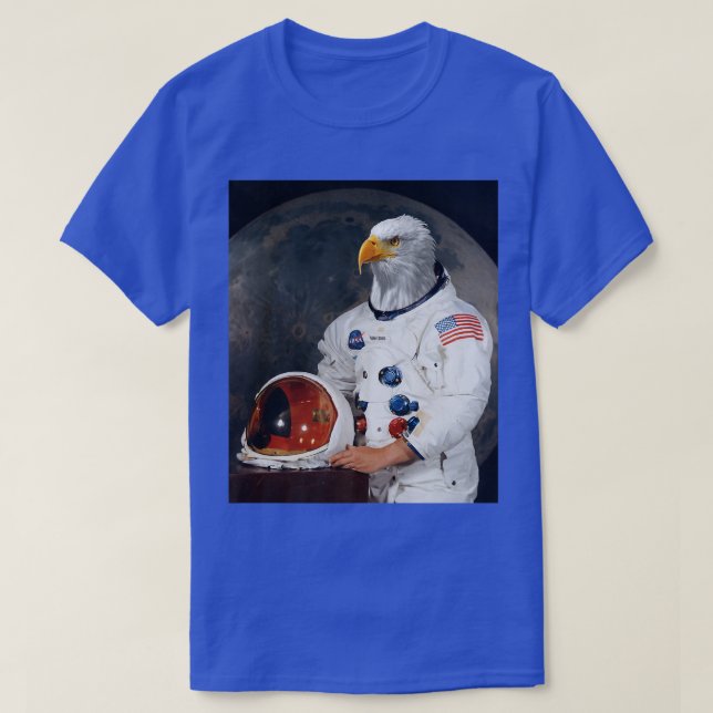 Funny and Awesome Astronaut Eagle  T-Shirt (Design Front)