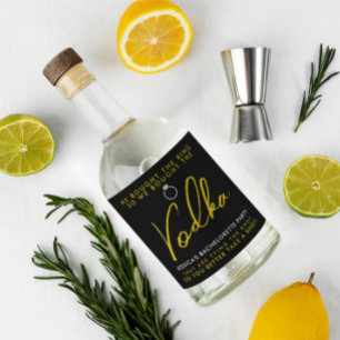 Funny and Chic Bachelorette Party Liquor Bottle La Label