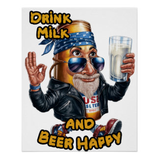 Funny and Colourful Can of Beer on a Poster
