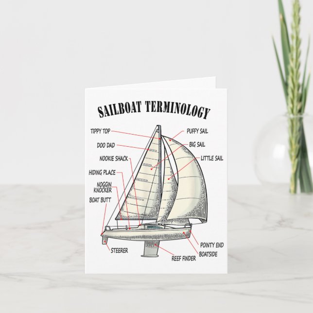 Funny And Completely Wrong Sailboat Terminology  Card (Front)