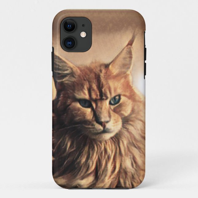 Funny And Crazy Cat Case-Mate iPhone Case (Back)
