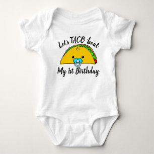 Funny and Cute Baby's First Birthday Taco Fiesta Baby Bodysuit