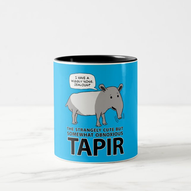 Funny and Cute But Obnoxious Tapir Two-Tone Coffee Mug (Center)