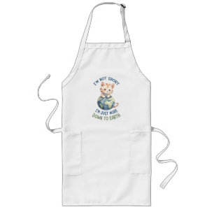 Funny and Cute Cat- Down To Earth (2) Long Apron