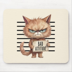 Funny and Cute Cat Mugshot Mouse Pad