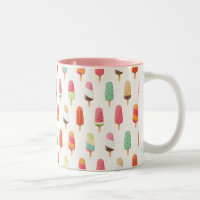 Funny and cute coloured ice creams pattern