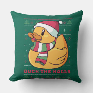 Funny and Cute Duck Puns Merry Christmas Duck The Throw Pillow