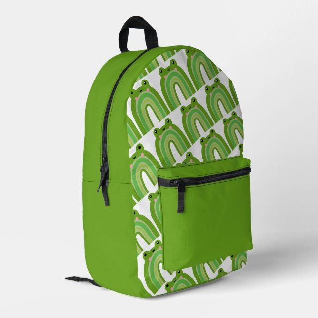 Funny and Cute Frog Rainbow Backpack (Back Corner Left)