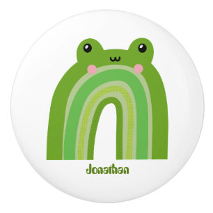 Funny and Cute Frog Rainbow Ceramic Knob