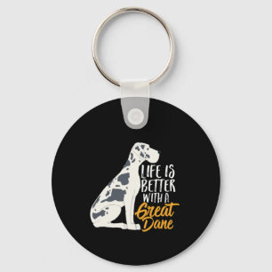 Funny and Cute Great Dane Dog Lover Keychain